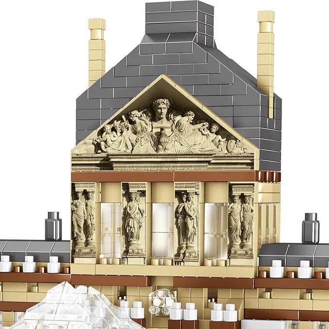 Louvre Museum Paris Micro Brick Building Set (3377 Pieces) – Landmark Model Educational Toy Gift for Kids and Adults