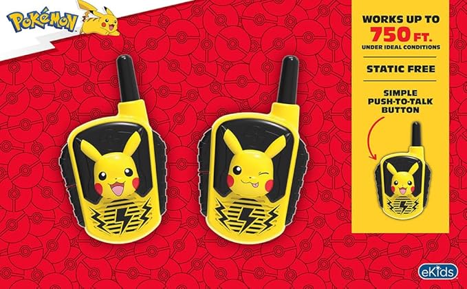 eKids Pokemon Walkie Talkies for Kids, Indoor and Outdoor Toys, Designed for Fans of Pokemon Toys