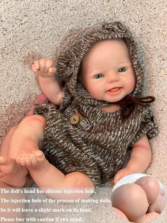 Full Body Silicone Baby Dolls -16 Inch Realistic Handmade Newborn Boy Dolls Anatomically Correct Real Baby Doll Weights