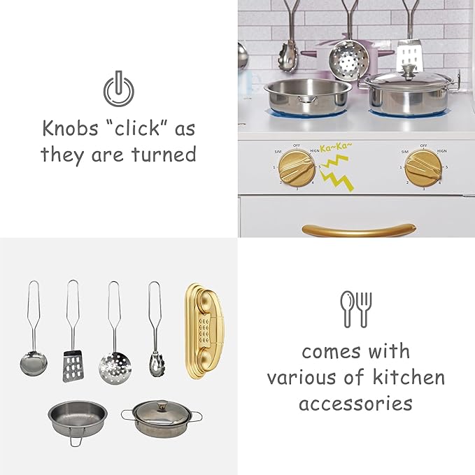 Kids Children Pretend Toy for Babies, Kitchen Playset & Play Kitchen Toy Set with Light, Sink with Faucet, Oven, Microwave, Kitchenware Set Accessories for Ages 3-8 Girls Boys