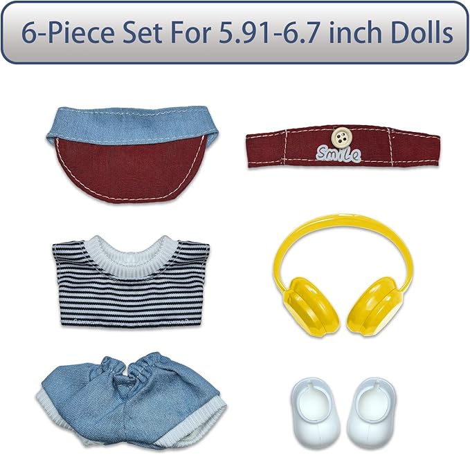 17cm Doll Clothes Set Fashion Doll Clohtes with Accessories of Doll Clothing Suitable for Various Outfits of Dolls (Style M)