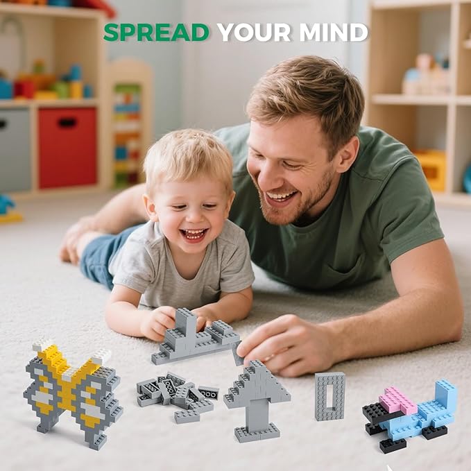 500 Piece Classic Building Bricks and 1 Gray Baseplate, 2x4 Bricks Bulk Creative Building Toys, Blocks Bulk for Kids Ages 6+, Light Gray(Samll Bricks, 1.25x0.62x0.47 in)