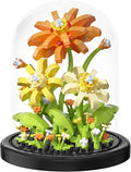 Passionate Bloom Home Bouquets Dust Cover Set Building Toy Creative Assembly Bonsai Tree, Ideal for Valentine's Anniversaries Birthday