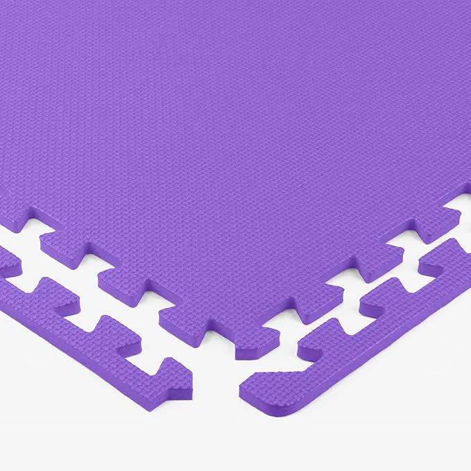 FlooringInc's 1/2" Soft Non-Toxic Baby Play Mat, Toddler Playmat, Colorful Puzzle PlayMat, Floor Mats for Kids & Babies, EVA Foam Interlocking Tiles for Nursery & Playroom | Purple, 78 Tiles, 312 SqFt