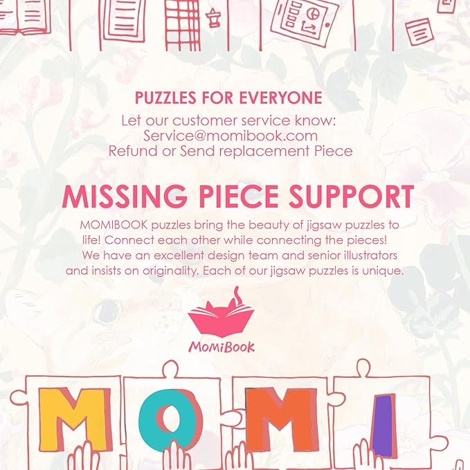 MOMIBOOK Puzzles for Adults 1000 Pieces Jigsaw Puzzles of Dog Cat Soft Hug, Touch Film Painting Image Difficult Challenging Hard Impossible Puzzle Unique Funny Party Christmas Birthday Gifts