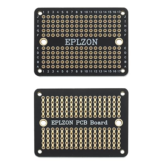 Solderable Breadboard PCB Board Gold-Plated Solder Breadboard for DIY Electronics Projects Apply to Arduino Soldering Projects 3.5"x2.05" (5 Pack + 2 Mini Board, Black)