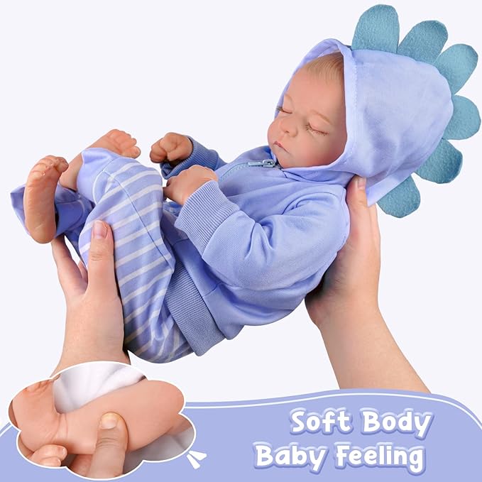 ADFO Reborn Baby Dolls Girl Realistic, 20 inch Lifelike Realistic Girl Newborn Real Life Baby Girl Dolls Soft Vinyl and Cloth Body with Clothes and Toy Gift for Kids Age 3+