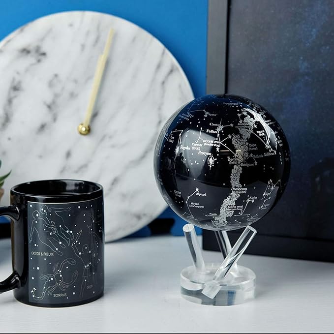 MOVA Constellations Rotating Globe – 4.5” Solar-Powered Star Map for Astronomy Lovers, No Batteries or Cords, Unique Desk Gift