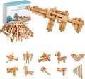 Toy Gun Educational Wooden Building Blocks - 53 Pcs Assembled into 10+ Various Shapes, STEM Toy Gift for Kids, Building Toys for Ages 5+ and Adults