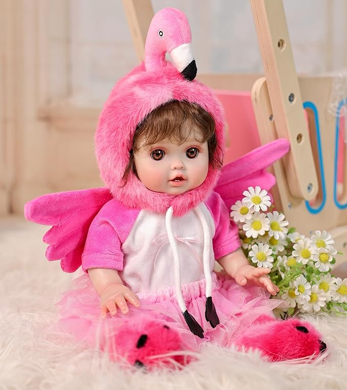 Reborn Baby Dolls, 18inch Large Realistic Hand-Rooted Hair Lifelike Baby Dolls with Accessories for 3+ Year Old Girls Gifts, Pretend Play, Collection