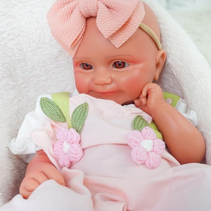 Special Edition, Girl 20 in, Full Silicone Baby Doll, Realistic Baby Dolls, Realistic Veins & Pose, Not Vinyl, Reborn Baby Dolls Silicone Full Body, Gift Set