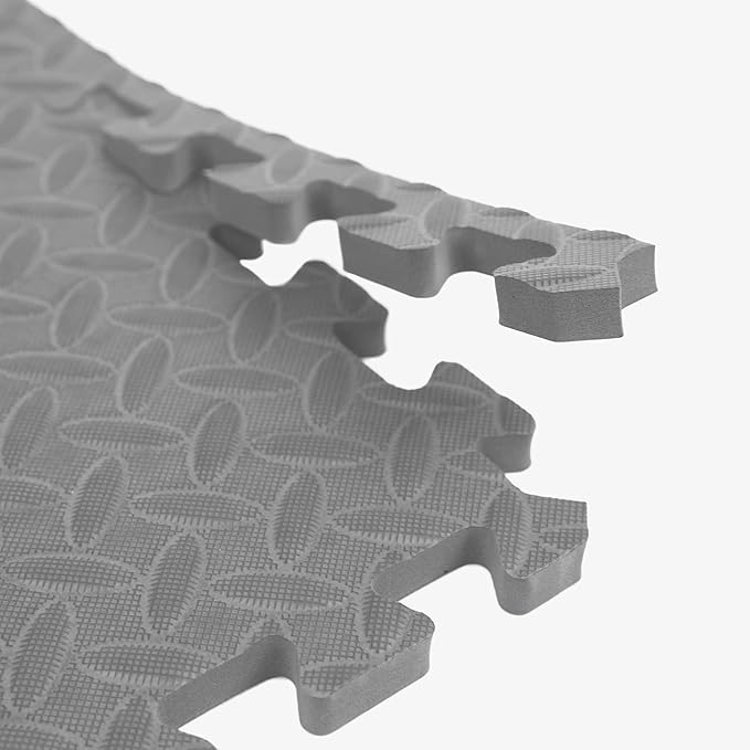 IncStores 1/2 Inch Thick Diamond Soft Foam Flooring Tiles | High-Density Interlocking Foam Tiles for Rugged Style in Your Home Gym, Playroom, and More | Grey, 64 Tiles