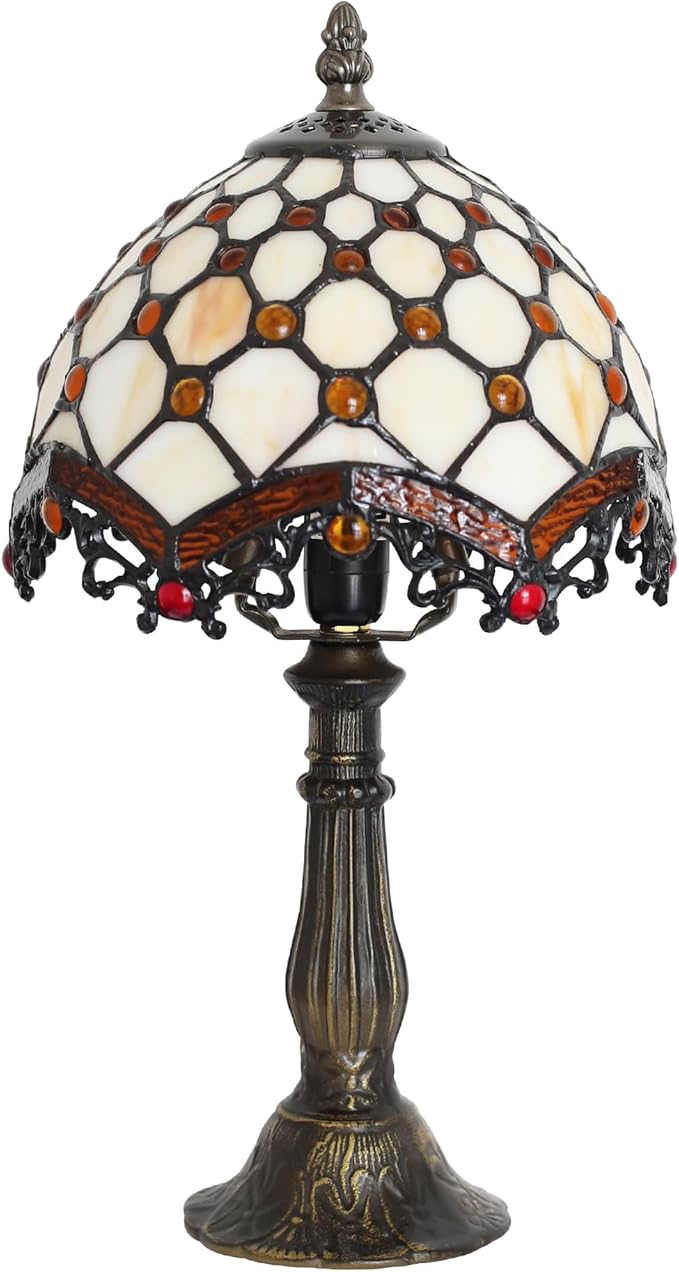 Tiffany Table lamp 8-inch Retro Stained Glass lamp Suitable for bedrooms Beside The Bed Living Room Night Lights and Home Offices