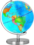 6 in1 Illuminated Large World Globe for Kids & Adults All Ages High Clear Map 12inch, Illuminates Educational Interactive STEM Toy, Light Up Kids Globe Lamp,Gifts For Boys And Girls