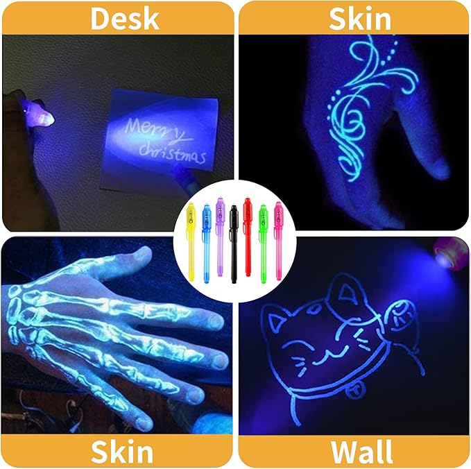 16PCS Invisible Ink Spy Pen Magic Pens for Kids Magic Party Favors, Invisible Ink Pen for Writing Secret Message, Spy Party, Kids Party Favors