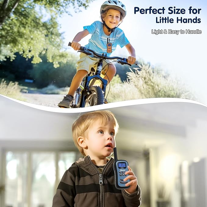 QUOLIX Walkie Talkies for Kids Rechargeable, Kids Walkie Talkie with Flashlight VOX Function, Great for Camping, Hiking, Outdoor Play, for Boys and Girls Ages 3 12. (2 Pack)