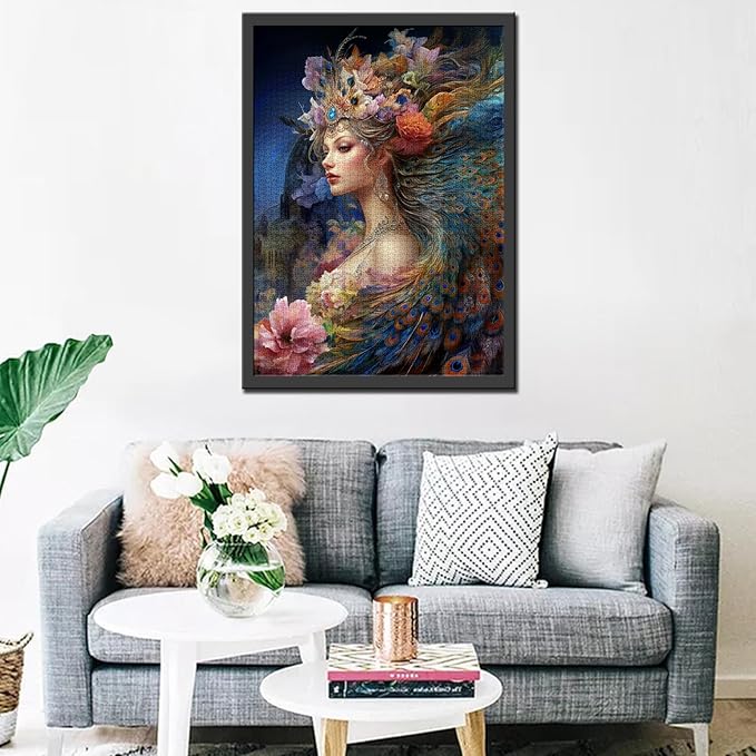 Tucocoo 1000 Piece Jigsaw Puzzles for Adults Fairy Woman Feather Painting Puzzle Beautiful Flowers Girl Art Puzzles for Challenging Family Activity Game Colorful DIY Puzzle Wall Decor Gifts