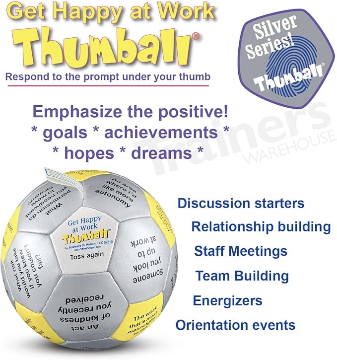 Trainers Warehouse 6" Thumball Collection, 32 Prompts for Conversation, Team Building, Relationship and Training