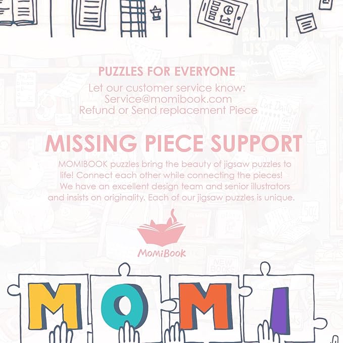 MOMIBOOK Puzzles for Adults 1000 Pieces Jigsaw Puzzles of Flowers in Pages, Painting Image Bookstore Bookshop Difficult Challenging Hard Impossible Puzzle Unique Funny Party Christmas Birthday Gifts