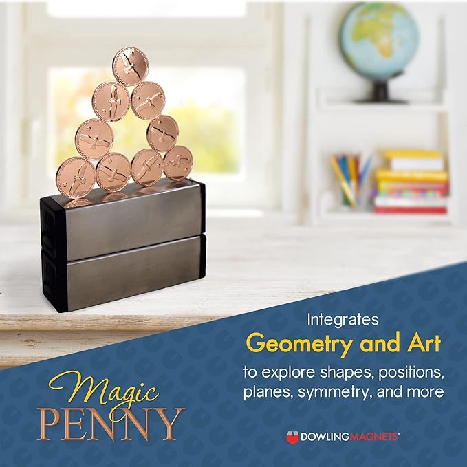 Dowling Magnets Magic Penny Magnet Kit - STEM Toy Gift for Kids 8, 9, 10, 11, 12+ Years Old - Perfect Educational Gift for Boys and Girls - Hours of Unplugged Play