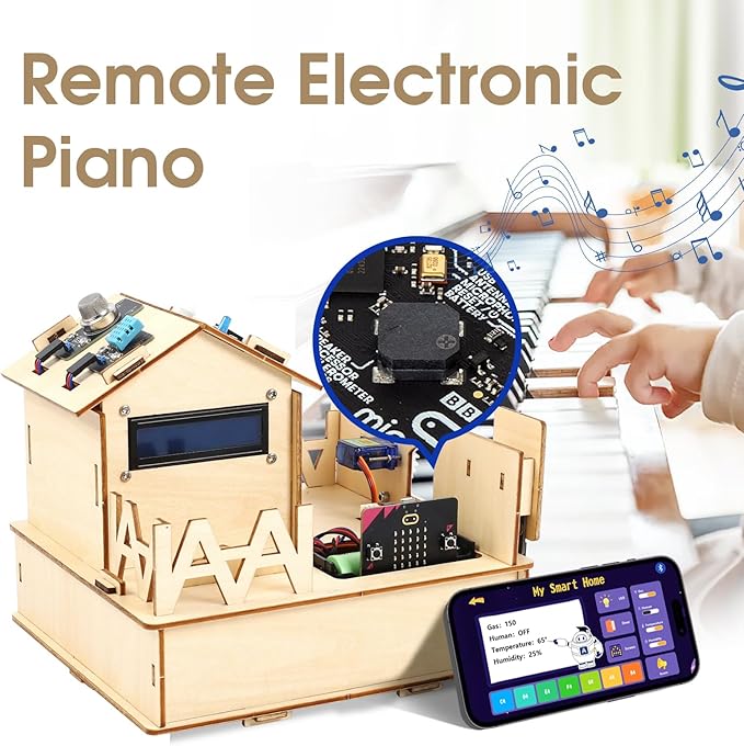 STEM Kits for Kids Age 12+, ACEBOTT Smart Home Basic Starter Kit(Included Micro:Bit), STEM Toys Compatible with Makecode, Coding Set with House Building, Sensors & App Control, Gift for Boys and Girls