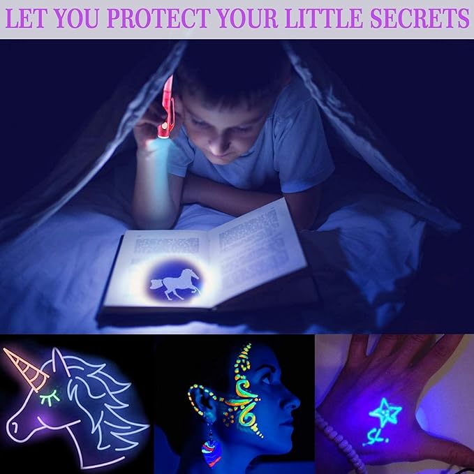 iGeeKid 24 Pack 2 Style Invisible Ink Pen with UV Black Light Party Favor for Kids 8 12 Secret Spy Pens Magic Disappearing Ink Markers Clasroom Prize Birthday Gifts Halloween Goodie Bags Stuffers