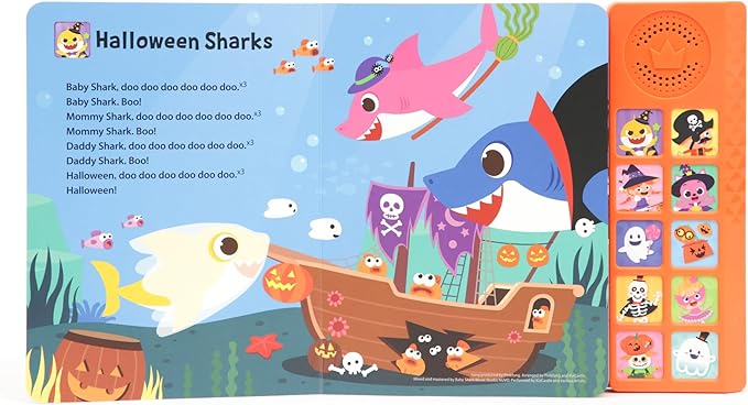Baby Shark Halloween Songs Sound Book, Children's Halloween Books, Interactive Learning Books for Toddlers, Learning & Education Book Toys, Baby Shark for Babies & Toddlers 1-3