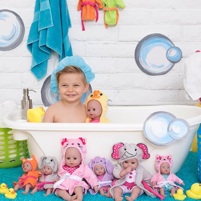 Adora Bath Time Babies Collection, 13" Baby Doll and Clothes Set, Made with Fresh Powder Scent and Exclusive QuickDri Vinyl Body, Birthday Gift For Ages 1+ - Ducky