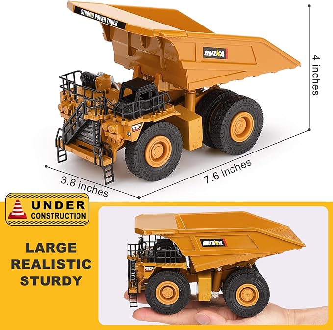 1/40 Scale Diecast Heavy Metal Dump Truck, Metal Construction Vehicles Trucks Toys for Boys Kids