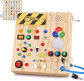Toddler Busy Board,Montessori Toys for 1-3 Year Old Boys,Sensory Travel Toys,Preschool Learning Activities,Christmas & Birthday Gift for Toddler (Busy Board v4)