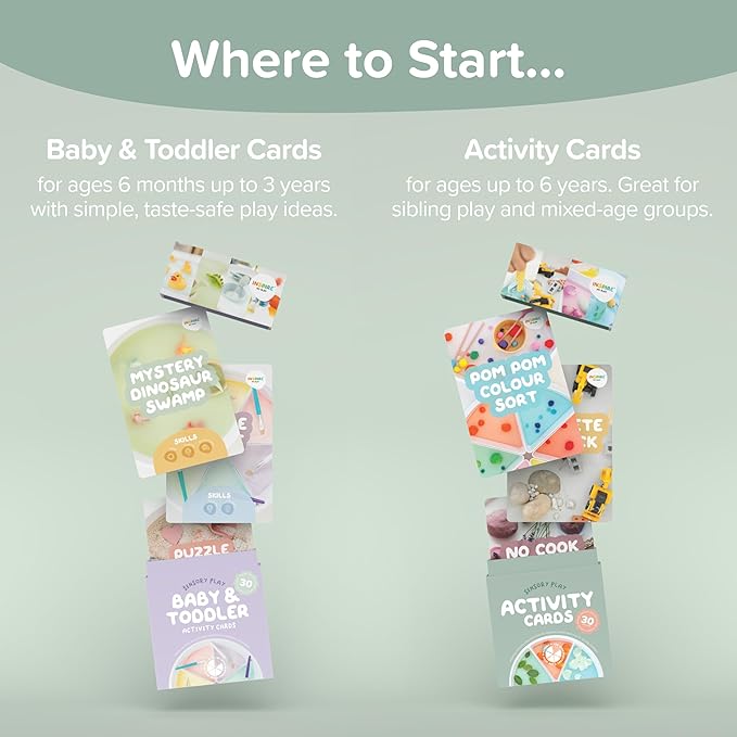 Inspire My PLAY - 30 x Baby and Toddler Sensory Play Activity Cards - Inspiration for Creative Play Activities - Sensory Cards for Babies Learning