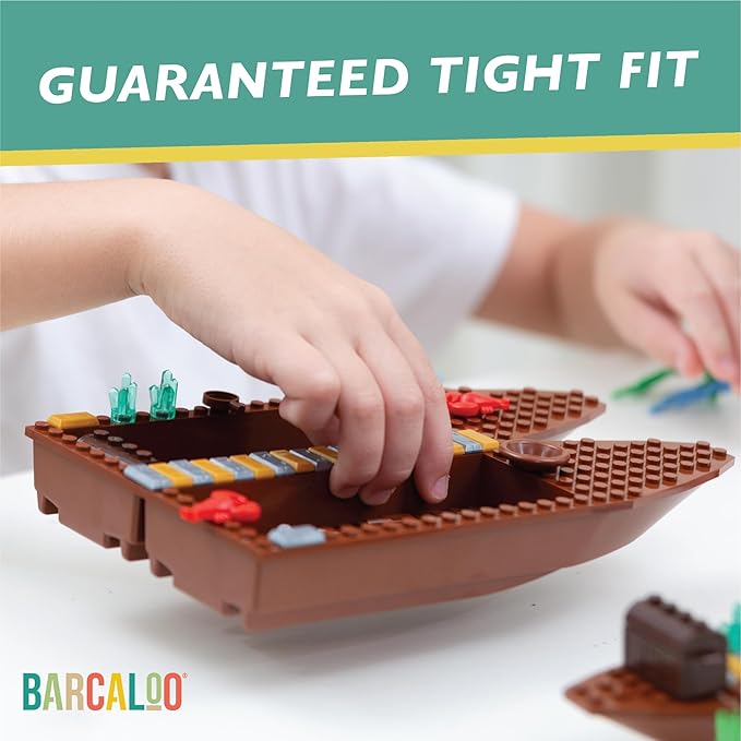 Barcaloo 194 Piece Building Bricks Accessories Kit - Pirate Ship Parts & Pieces Set with Boats, Treasure, Weapons, Plants & Wildlife Parts - Building Block Accessory Set, Compatible with Major Brands
