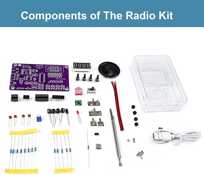 Upgraded RDA5807 Radio Soldering Kit, Solder Project Kit, Portable Radio DIY Electronic Kits, Practice Soldering Kit for Learning and Teaching Solder and Electronic
