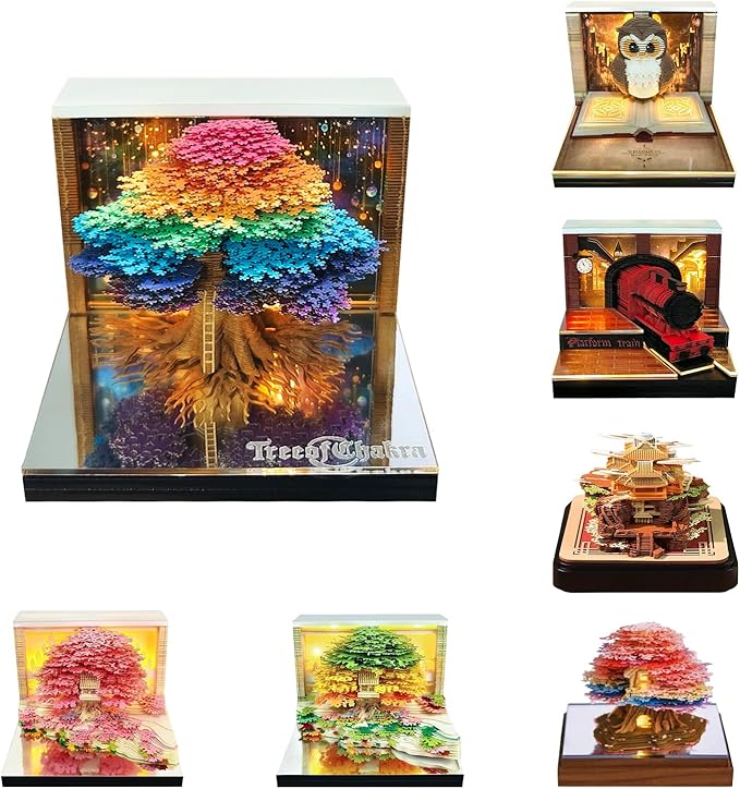3d Calendar 2026,Hand Tear DIY Art 3d Calendar,Perfect Combination Of Artistic And Practical Design With Lights,Suitable For Note Taking,Decorative Ornaments,Holiday Gifts (colorful)