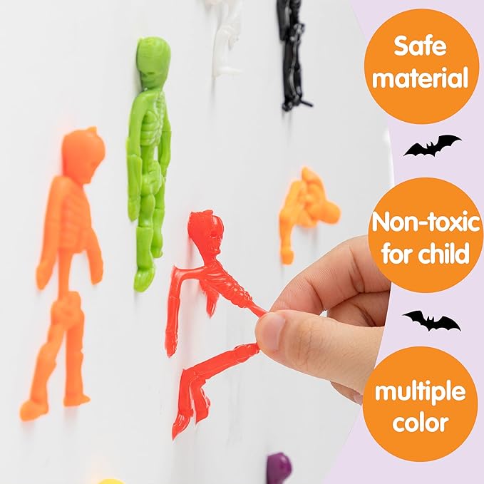 JOYIN 108 PCS Halloween Stretchy Skeletons, Halloween Sticky Hands Toys Bulk for Halloween Party Favors Decorations, Kids Student School Classroom Favors, Carnival Game Prizes, Goodie Bag Fillers
