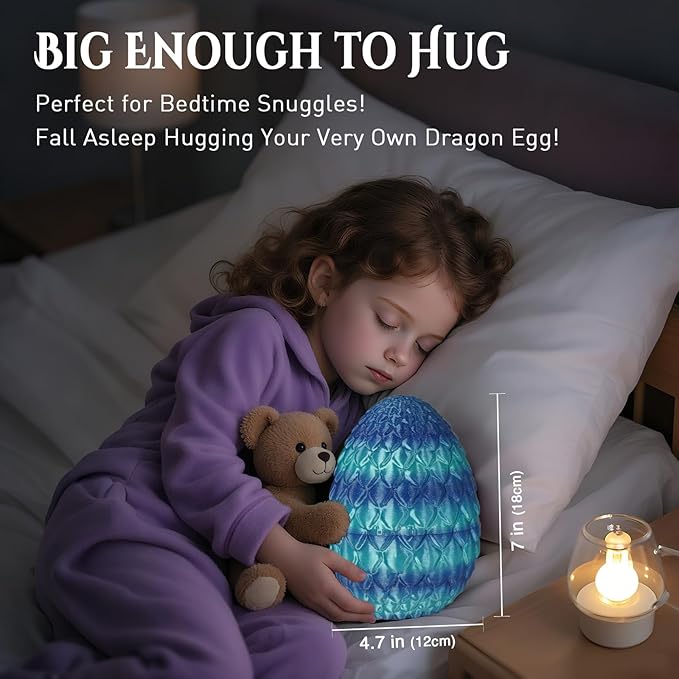 Large Dragon Eggs with Dragon Inside, 3D Printed Surprise Funny Gifts for Kids, Articulated Dragon Fidget Toys for Adults, Executive Desk Toys Office Room Décor (Sky Blue Ombre)