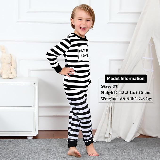 A&J DESIGN Pure Cotton Printed Pjs for 2-14 Years Kids, 2-Piece Long-Sleeved Pajamas Set