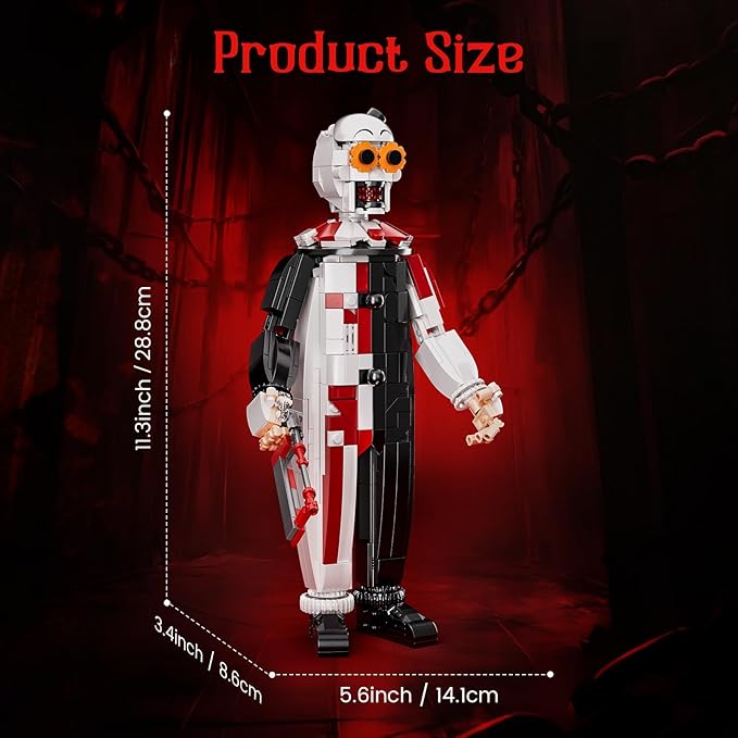 Clown Art Building Block Set, Halloween Horror Movie Sets Figure Set Compatible with Lego, Collectible Christmas Creative Toys for Film Fans Kids Boys and Girls (498pcs)
