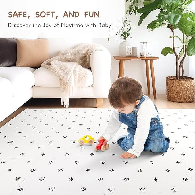 Extra Large Baby Play Mat - 4FT x 6FT Non-Toxic Foam Puzzle Floor Mat for Kids & Toddlers (Bohemia Handmade Pattern)
