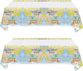 2 Pcs Adventure World Awaits Tablecloth, The Adventure Begin Birthday Party Supplies Decorations–Adventure Party Table Cover (70.9" x 42.5")