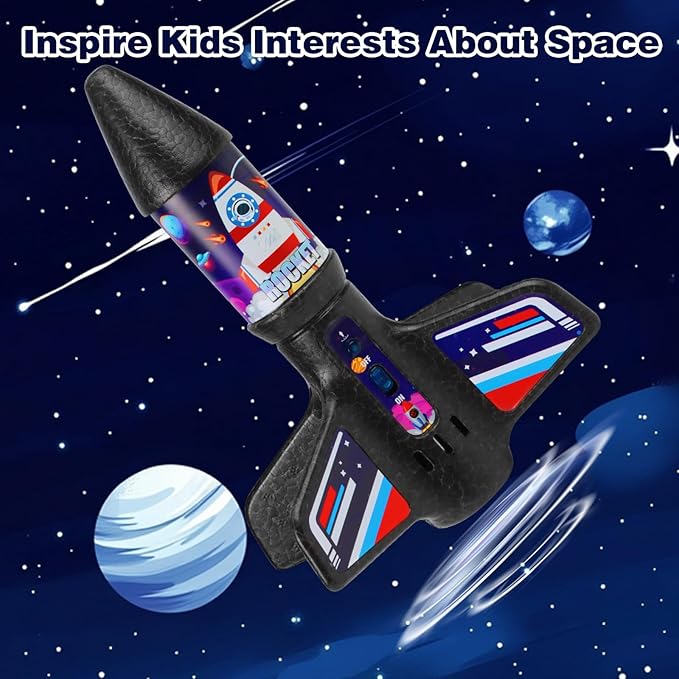 Aitey Rocket Launcher for Kids Gifts - Model Rocket Toys for Boys Age 8-12 Self Launching Rockets with Parachute Safely Land Up to 200 FT Christmas Birthday Gift