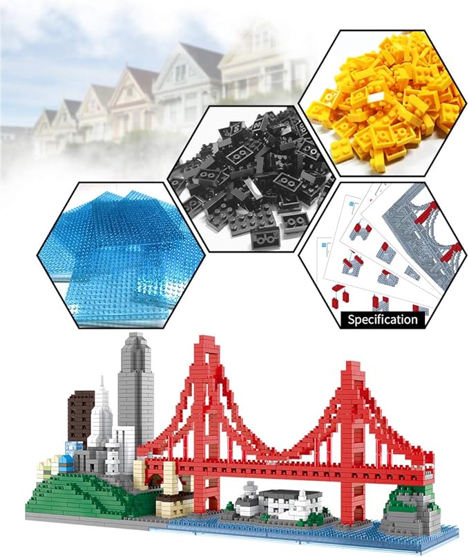 Architecture Skylines Micro Mini Block San Francisco Building Model Set Present Gift for Adults Ages of 14+ 1610pieces
