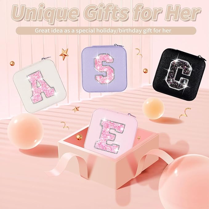Travel Jewelry Case - Personalized Jewelry Box for Women,Small Cute Jewelry Organizer Storage Aesthetic,Travel Essentials Birthday Gifts | Cream,S