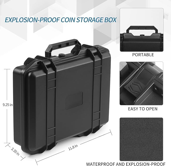 Coin Capsules Case,60 Pieces 46mm Coin Capsules,with Foam Separates and Plastic Storage Organizer Box,6 Sizes (20/25/30/35/40/46mm) Coins Collector Case Holder