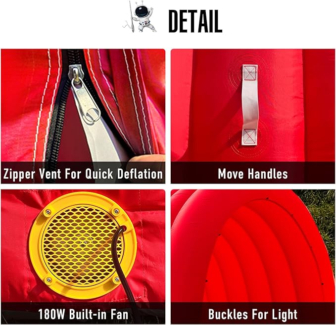Inflatable Sports Tunnel Entrance with Built-in Blower – Advertising & Event Archway for Exhibitions, Shops, Supermarkets & Schools (Red, 16x10x10Ft)