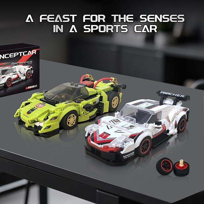 Technic Sports Cars Building Block Set, Race Car Building Kits Car Model for Ages 8+ Makes a Cool Birthday or Any Time Gift for Kids Play and Display Collection(355PCS)