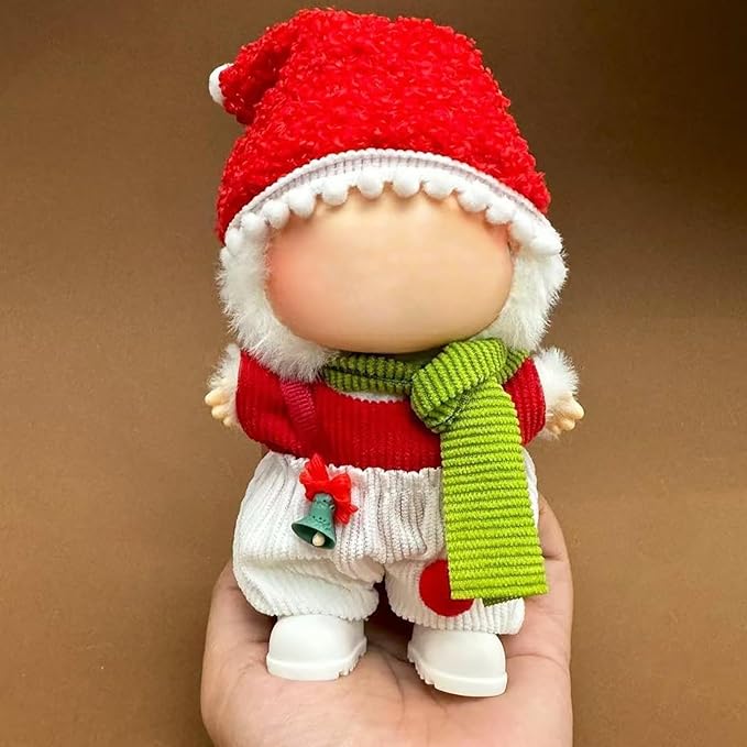 Doll Outfit Clothes Set for 17cm Dolls, Cute Dolls Accessories, Premium Fashion Hat Overalls Sweater Bag Dress Jumpsuit, Christmas Set, NO Doll.(Christmas A1)