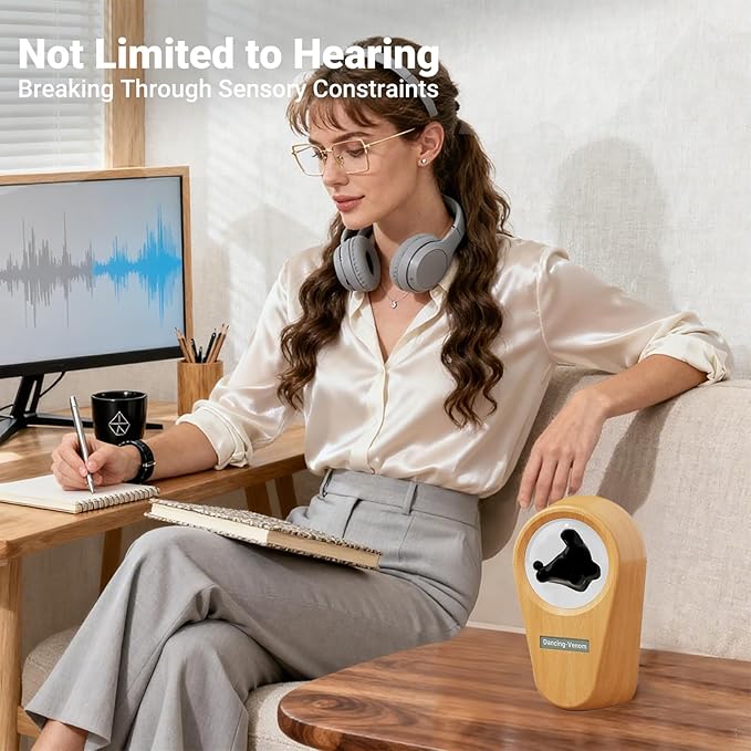 Ferrofluid Sound Visualizer, Dancing Ferrofluid Speaker Music Mate, Audio Visualizer Desk Art with Lamp, Cool Science Decor Gifts for Friend - Desk, Bedroom & Office Display (No Speaker) (Car-Key)