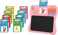 EASEGMER 3 in 1 Educational Learning Travel Toys - 8'' Drawing Tablet and 130 Talking Flash Cards Toddler Writing Tablet and Preschool Learning Activities, Best Gift for Girls/Boys 3-12 Years