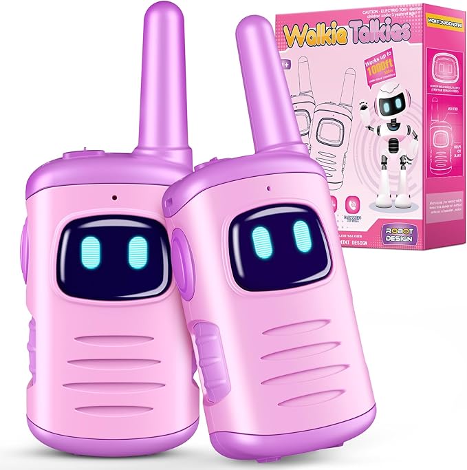 Kids Walkie Talkies Toys for Girls: Toys Walkie Talkies for Kids 2 Pack Christmas Birthday Gifts Stocking Stuffers for 3 4 5-7 Year Old Girls Grandkids Toy Age 4-5 6-8 Years Old Camping Purple